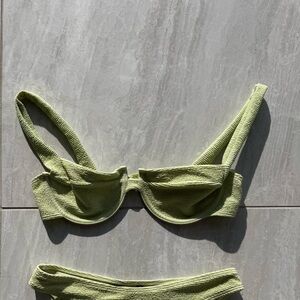 PrettyLittleThing Light Green Bikini Top